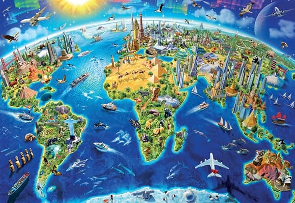 World Landmarks Globe
