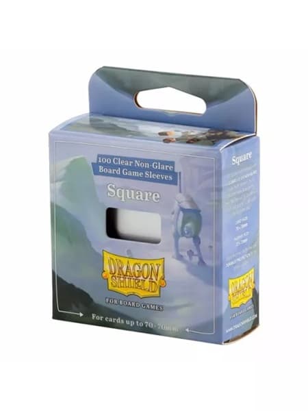 Dragon Shield Deck Protectors - Clear Non-Glare Board Game Sleeves: Square - 100 lommer - Dragonshield - Sleeves #AT-60207