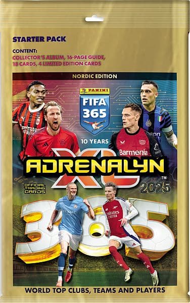 Panini Adrenalyn XL: FIFA 365 2025 Nordic Edition - StartersÃ¦t - Mappe, Guide, 3 Boosters & 3 Limited-kort