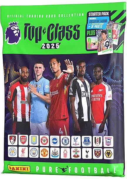 Panini Football Top Class: Premier League 2025 - StartersÃ¦t - Mappe, 2 Holo Giants & 3 Boosters