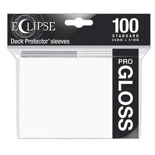 100 lommer -  Ultra Pro - Eclipse Gloss: Arctic White (Hvid) (Top kvalitet) - Professional Sleeves #15600