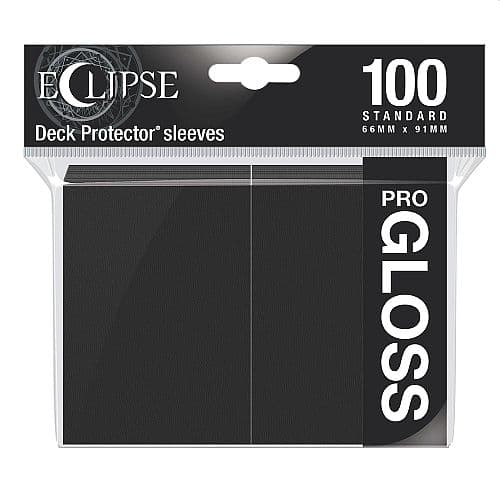 100 lommer -  Ultra Pro - Eclipse Gloss: Jet Black (Sort) (Top kvalitet) - Professional Sleeves #15601
