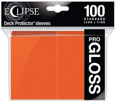 100 lommer -  Ultra Pro - Eclipse Gloss: Pumpkin Orange (Top kvalitet) - Professional Sleeves #15607