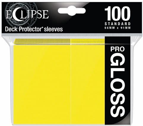 100 lommer -  Ultra Pro - Eclipse Gloss: Lemon Yellow (Gul) (Top kvalitet) - Professional Sleeves #15608