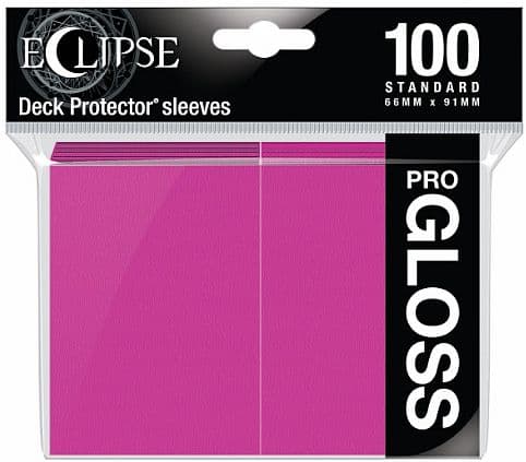 100 lommer -  Ultra Pro - Eclipse Gloss: Hot Pink (LyserÃ¸d) (Top kvalitet) - Professional Sleeves #15609