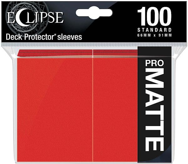 100 lommer -  Ultra Pro - Eclipse (2021): Apple Red (RÃ¸d) (Top kvalitet) - Pro-Matte/Non-Glare - Professional Sleeves #15616