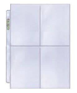 Ultra Pro 4-Pocket (Coupon Pages) Mappelommer til Ringbind/3 Huller - Plads til 4 store kort pÃ¥ hver side. 25 stk. #81418