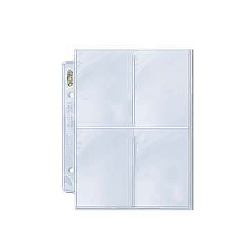 Ultra Pro Mini Mappelommer til Ringbind/2 Huller - Plads til 4 kort pÃ¥ hver side. 100 stk. #81425/214D