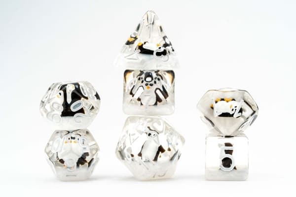 Dice - TerningesÃ¦t - 7 terninger - Fanroll: Penguin Dice Set
