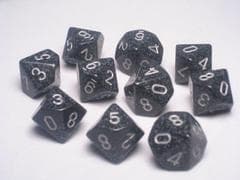 Dice - Terningesæt - 10 terninger - Speckled D10 (10 Sidet) - Ninja