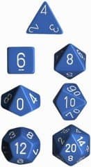 Dice - Terningesæt - 7 terninger - Opaque Polyhedral Light Blue With White