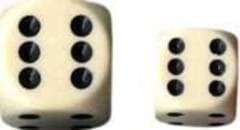 Dice - Terningesæt - 12 stk. 6 sidet (D6) - Opaque - Ivory / Black