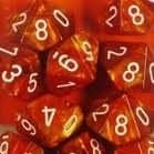 Dice - Terningesæt - 10 terninger - Scarab D10 (10 Sidet) - Scarlet With Gold - Signature