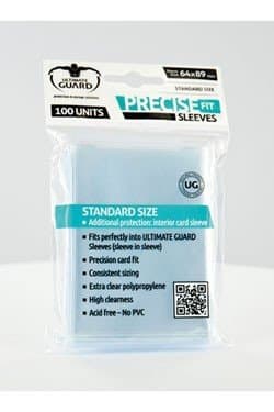 Ultimate Guard Precise-Fit sleeves (64x89mm lommer) Standard Size transparent (gennemsigtig) (100 lommer) (Perfect Fit)