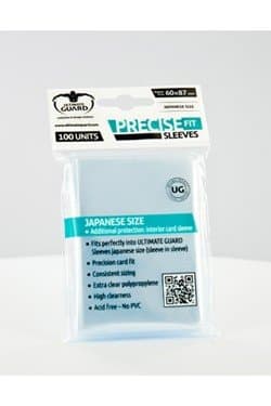 Ultimate Guard Precise-Fit sleeves (60x87mm lommer) Japanese Size (Yugioh størrelse) transparent (gennemsigtig) (100 lommer) (Perfect Fit)