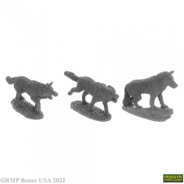 Reaper Bones USA Dungeon Dwellers: Wolf Pack (3) - Plastic Miniatures