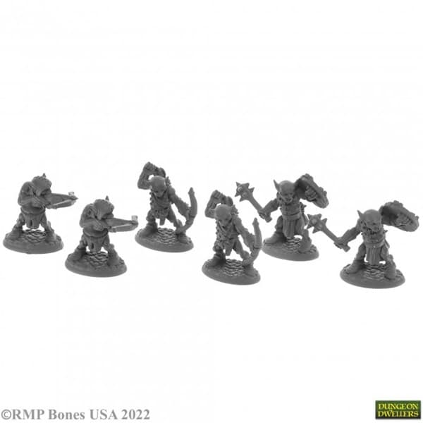 Reaper Bones USA Dungeon Dwellers: Goblin Pillagers (6) - Plastic Miniatures
