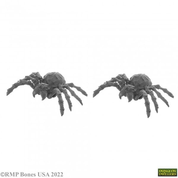 Reaper Bones USA Dungeon Dwellers: Giant Spider (2) - Plastic Miniatures