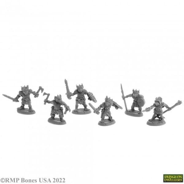 Reaper Bones USA Dungeon Dwellers: Nightclaw Kobolds (6) - Plastic Miniatures