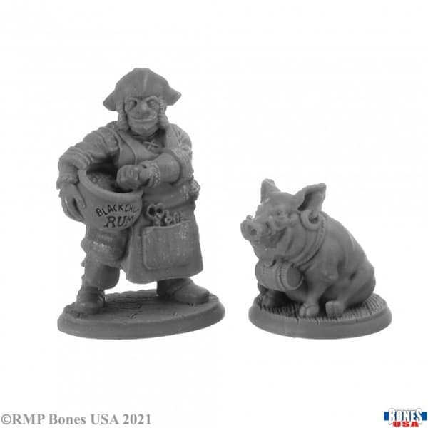 Reaper Bones USA Reaper Legends: Stumpy Dan McGinty and Grog Hog - Plastic Miniatures