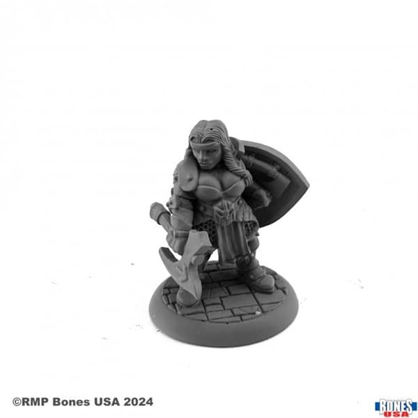 Reaper Bones USA Reaper Legends: Freya Fangbreaker, Dwarf Shieldmaiden - Plastic Miniature