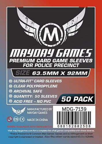Mayday Games - "Police Precinct" Card Sleeves (Premium) - 63,5x92m - 50 Lommer - #MAY7139
