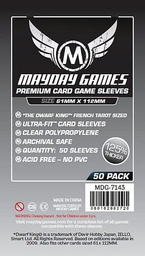 Mayday Games - "Dwarf King" French Tarot Card Sleeves (Premium) - 61x112mm - 50 Lommer - #MAY7143