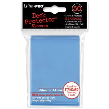 50 lommer - Ultra Pro - PRO-Gloss: Light Blue (Lyseblå) (Høj kvalitet) - Summer Blue Sleeves #82677