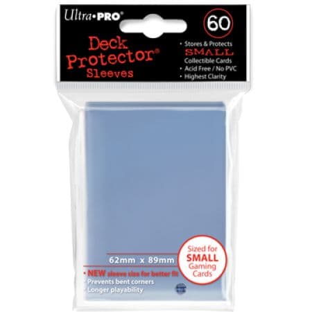 60 lommer - Ultra Pro - PRO-Gloss SMALL: Clear (Klare) (Høj Kvalitet) - Yu-Gi-Oh! størrelse #82962 Sleeves