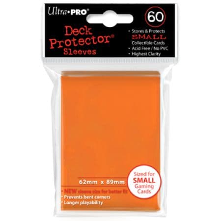 60 lommer - Ultra Pro - PRO-Gloss SMALL: Orange (Høj Kvalitet) - Yu-Gi-Oh! størrelse #82968 - Sleeves