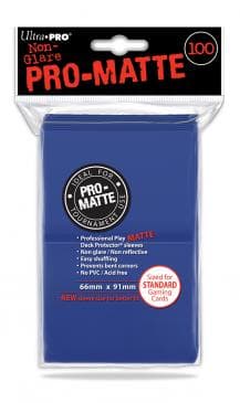 100 lommer - Ultra Pro - PRO-Matte: Blue (Blå) (Høj kvalitet) - Non-Glare - Professional Sleeves #84514