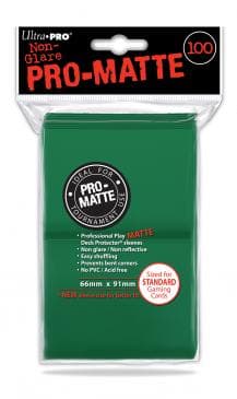100 lommer - Ultra Pro - PRO-Matte: Green (Grønne) (Høj kvalitet) - Non-Glare - Professional Sleeves #84517
