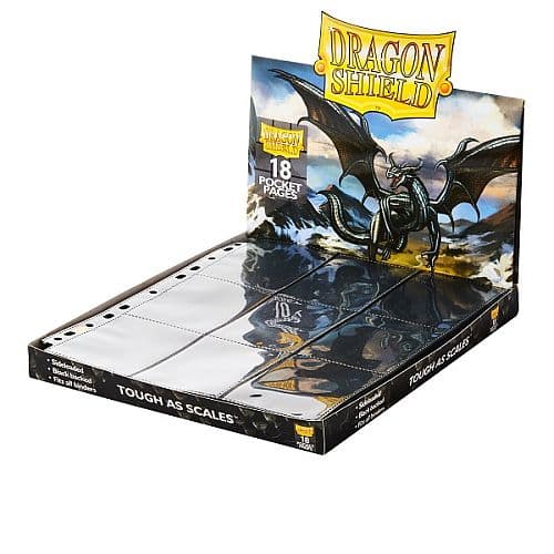 Dragon Shield 18-Pocket Pages: Classic (Mappelommer til Ringbind/11 Huller) Side-Loading Black (Sort) (50)