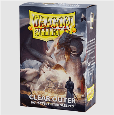 Dragon Shield Deck Protectors - Outer Sleeves (Covers): Matte Clear (Gennemsigtig) - 100 lommer - Dragonshield - Sleeves #AT-13002