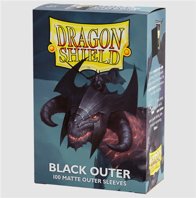 Dragon Shield Deck Protectors - Outer Sleeves (Covers): Matte Black - 100 lommer - Dragonshield - Sleeves #AT-13003