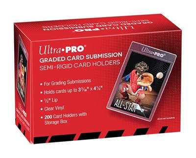 Ultra Pro Semi-Rigid Card Holders: 1/2" Lip Tall - Box (200 stk.) - Plastik Deck Protector til kort i lommer (Grading) - Sleeves
