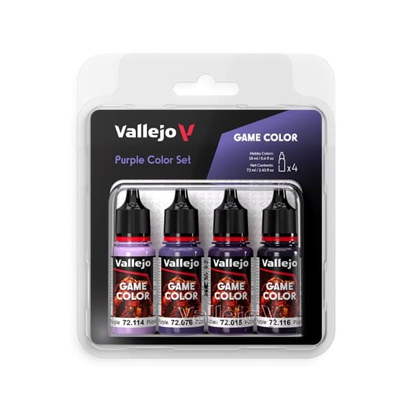 Vallejo Maling - Game Color: Purple Color Set 4 colors - 18ml