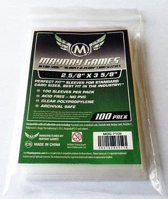 Mayday Games - Standard Card Game Sleeves ("Almost-A-Penny" Ultra-Fit Soft Sleeves) - 63,5x88mm - 100 Lommer MAY7105