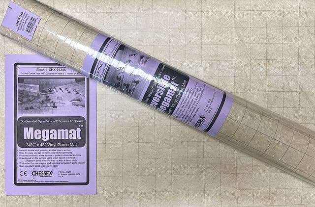 Battle Mat - Megamat - Reversible - 1" Squares & 1" Hexes (Chessex 34½" x 48" / 88 x 122cm)