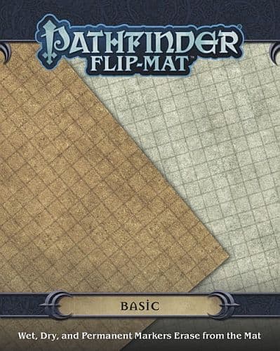 GameMastery Flip-Mat: Basic (24" x 30" - 1" Squares on each Side) (Wet, Dry & Permanent Markers erase from the Mat) D&D PZO30024
