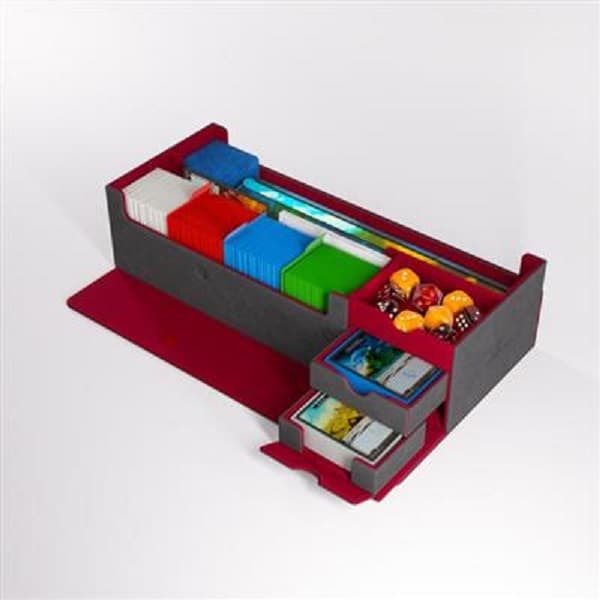Gamegenic - Deck Box: Cards' Lair 1000+ PRO Convertible - Gray (Grå)/Red (Rød)