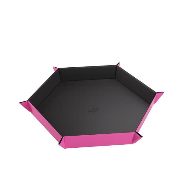Gamegenic - Magnetic Dice Tray - Hexagonal: Black/Pink