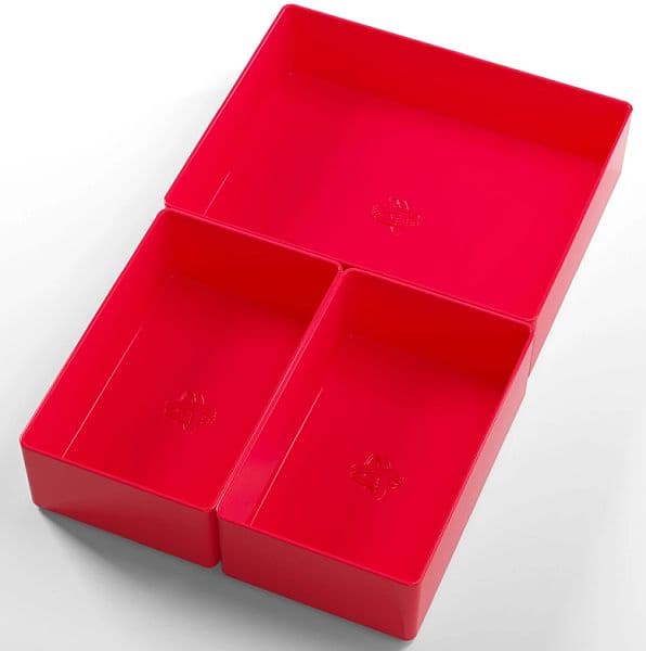 Gamegenic - Token Silo Cards Add-On (Counter/Token Storage & Dice Tray) - Red (Rød)