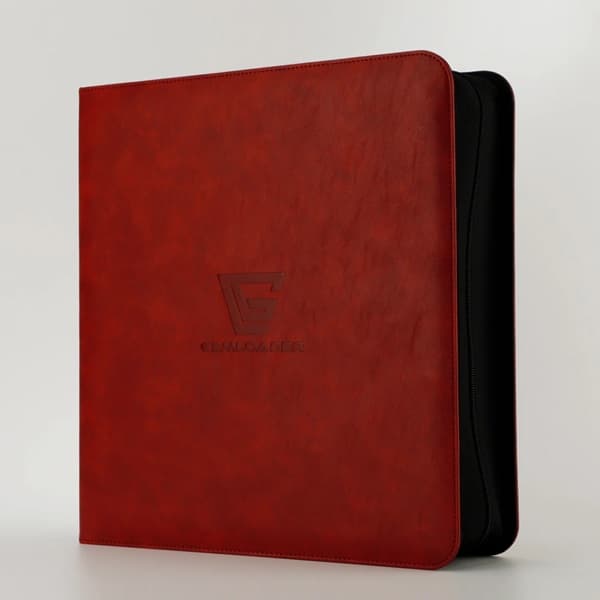Mappe - Gemloader - Premium 4-Pocket Graded Card Ring Binder (Ringbind): Red (Holder 28 kort i slabs)