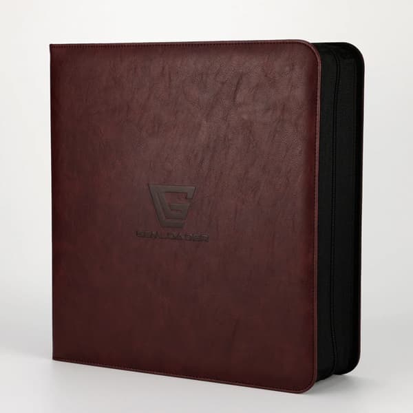Mappe - Gemloader - Premium 4-Pocket Graded Card Ring Binder (Ringbind): Rich Auburn (Holder 28 kort i slabs)