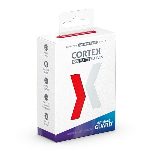 Ultimate Guard - Cortex Sleeves (Kortlommer) - Standard Size Matte Red (100 Sleeves)