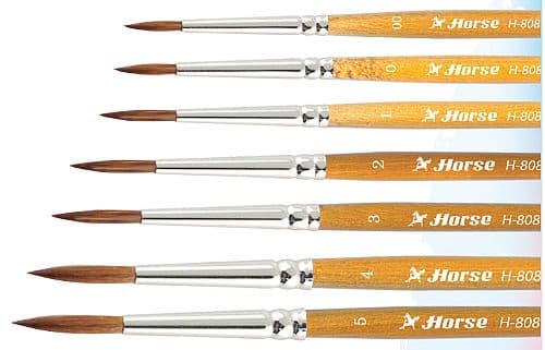 Horse H-808 - Brush/Pensel: Size 00 (Extra Fine Detail)
