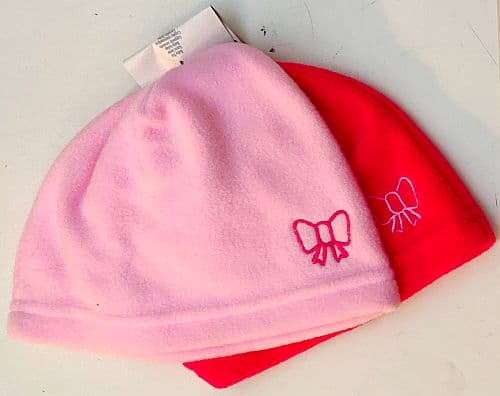 Baby Fleece Hat - Pink 2 Stk