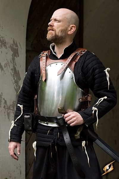 Torso Armour Merc - Polished Steel/Brown - Epic Armoury - Large/X-Large - Live Rollespil