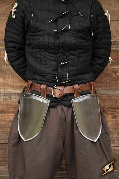 Scout Belt Shields – Polished Steel - Epic Armoury – One- Size – Live Rollespil